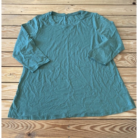 NEW Cuddl Duds Set of 2 3/4 Sleeve Tops Size Large Women’s Peach Ivy - Picture 2 of 10